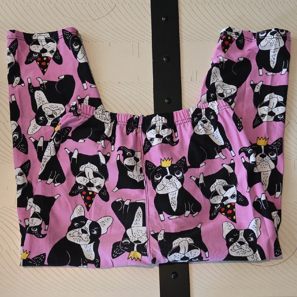 Pink Pajama Pants with Dog Print